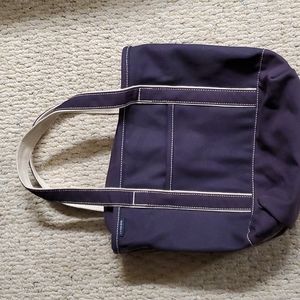 Land's End navy tote bag, medium, zip top